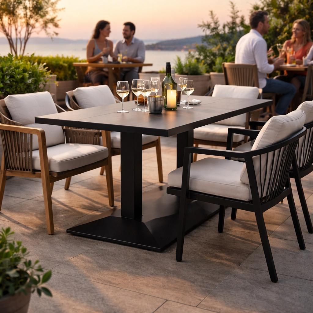 Stolová podnož  740mm - Hranatá ČIERNÝ ihlan DUO Pyramida