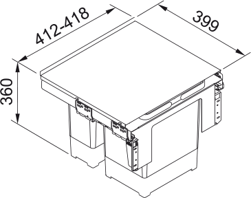 Smetný kôš FRANKE GARBO do 600´/2x18L/ - 60-2