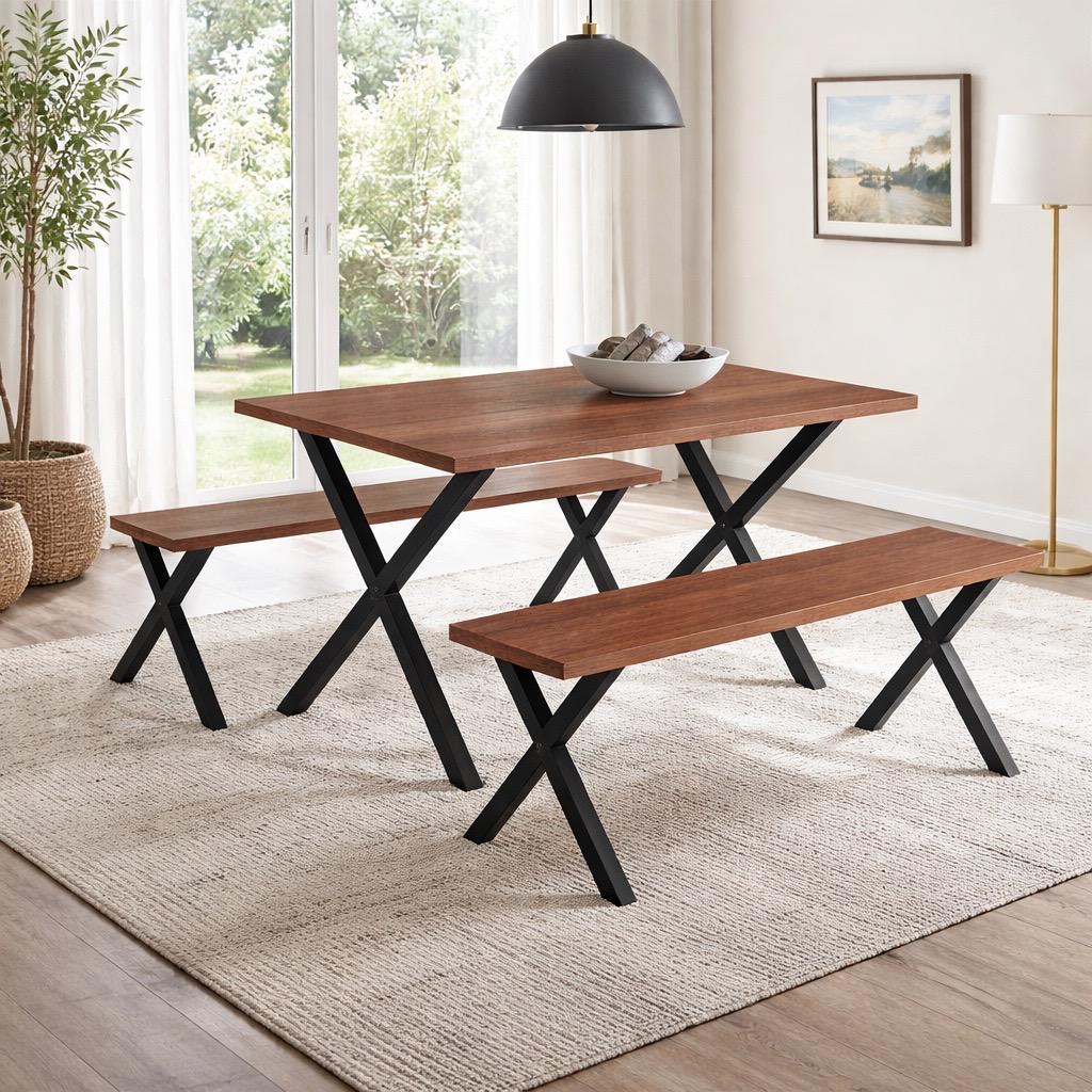 Terasový stôl set aj z lavicami /1500x900/ - H1151 Arizona hnedý - Nohy - SIDNEY 