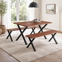 Terasový stôl set aj z lavicami /1500x900/ - H1151 Arizona hnedý - Nohy - SIDNEY 