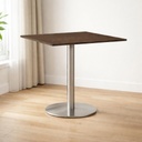 Kaviarenský Stôl - Hickory Hnedý / Okrúhla Nerez