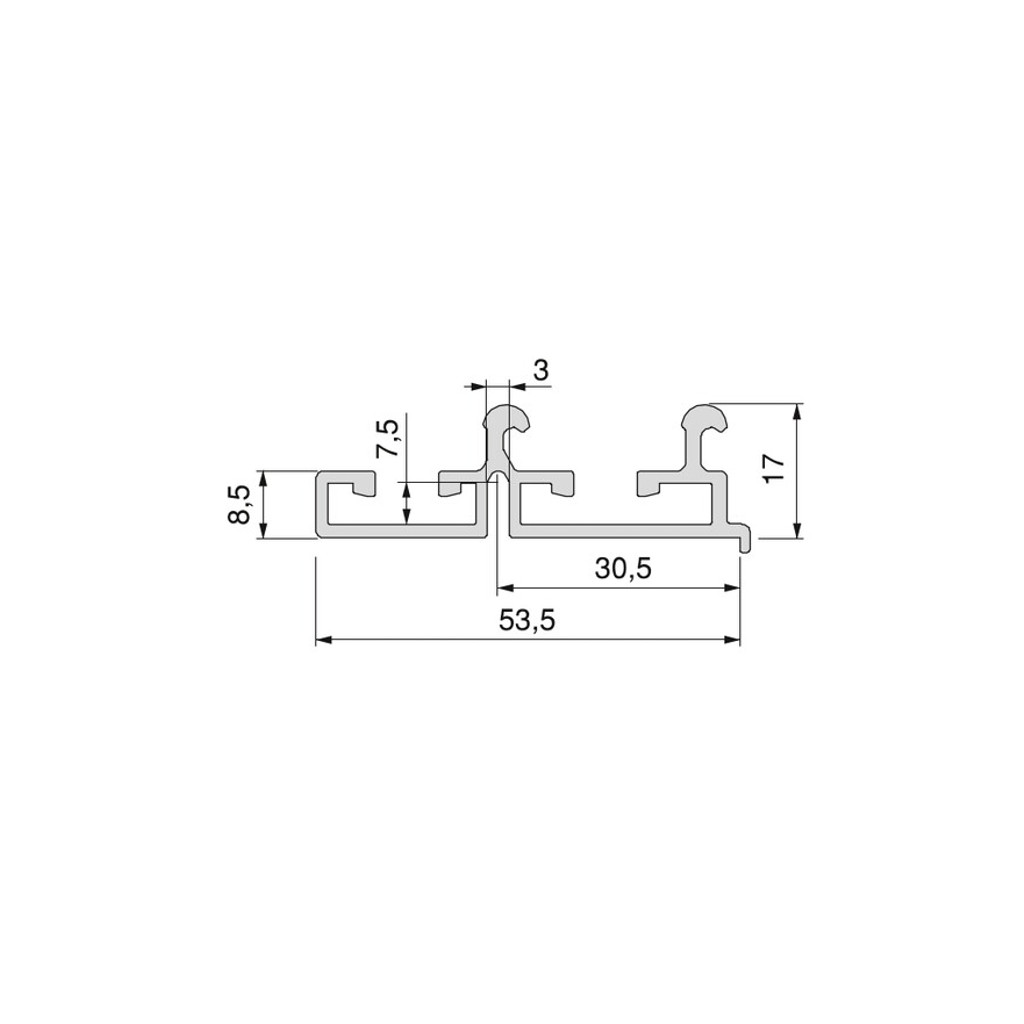  SPACE+ Posuvný systém - horná kolajnica 2,35m, ks        