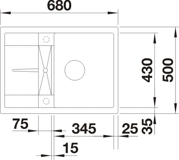 BLANCO METRA 45 S Compact 