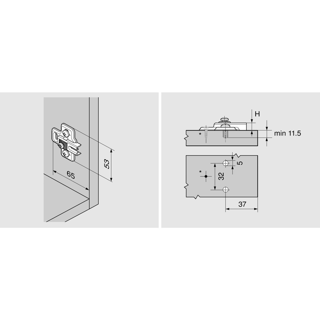 BLUM - Záves - Chladničkový  záves - Podložka /194K6100E/