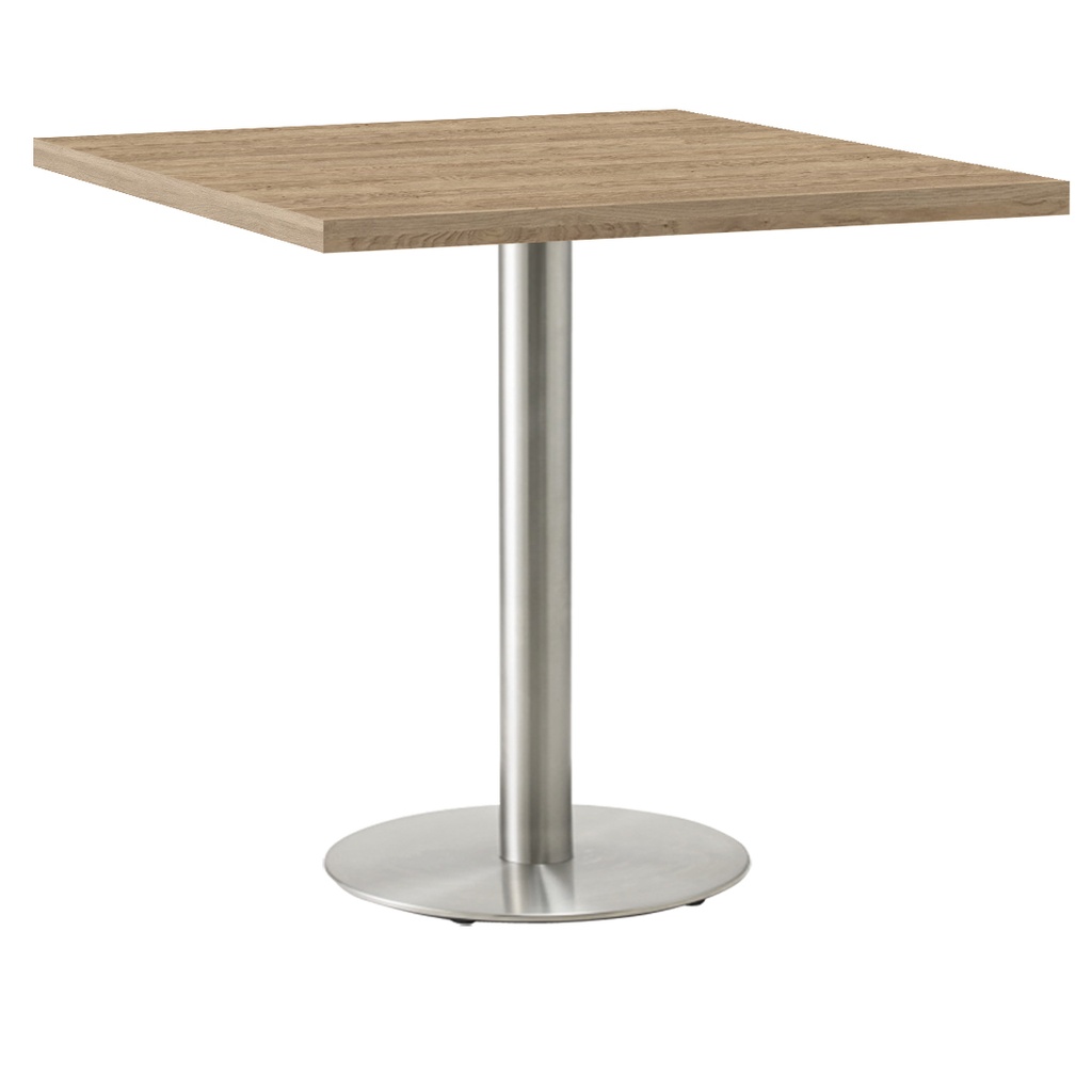 Kaviarenský Stôl /670x670x36/ - H3326 ST28 Dub Gladstone šedo béžový - Stolová podnož 740mm Okrúhla Nerez