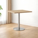 Kaviarenský Stôl - Dub Gladstone šedo béžový / Okrúhla Nerez