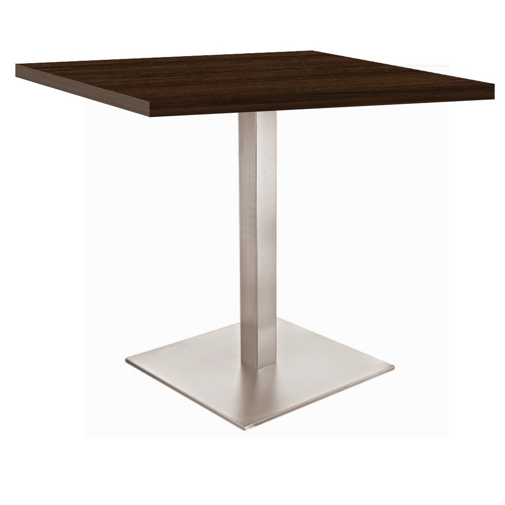 Kaviarenský Stôl /670x670x36/ - Y612 FS22  Thermo Oak - Stolová podnož 740mm Hranatá NEREZ