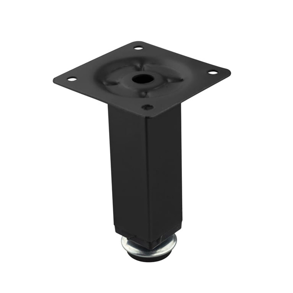 Kovová nožička hranatá 25x25mm - ČIERNÁ - 100 mm