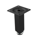 Kovová nožička hranatá 25x25mm - ČIERNÁ - 100 mm