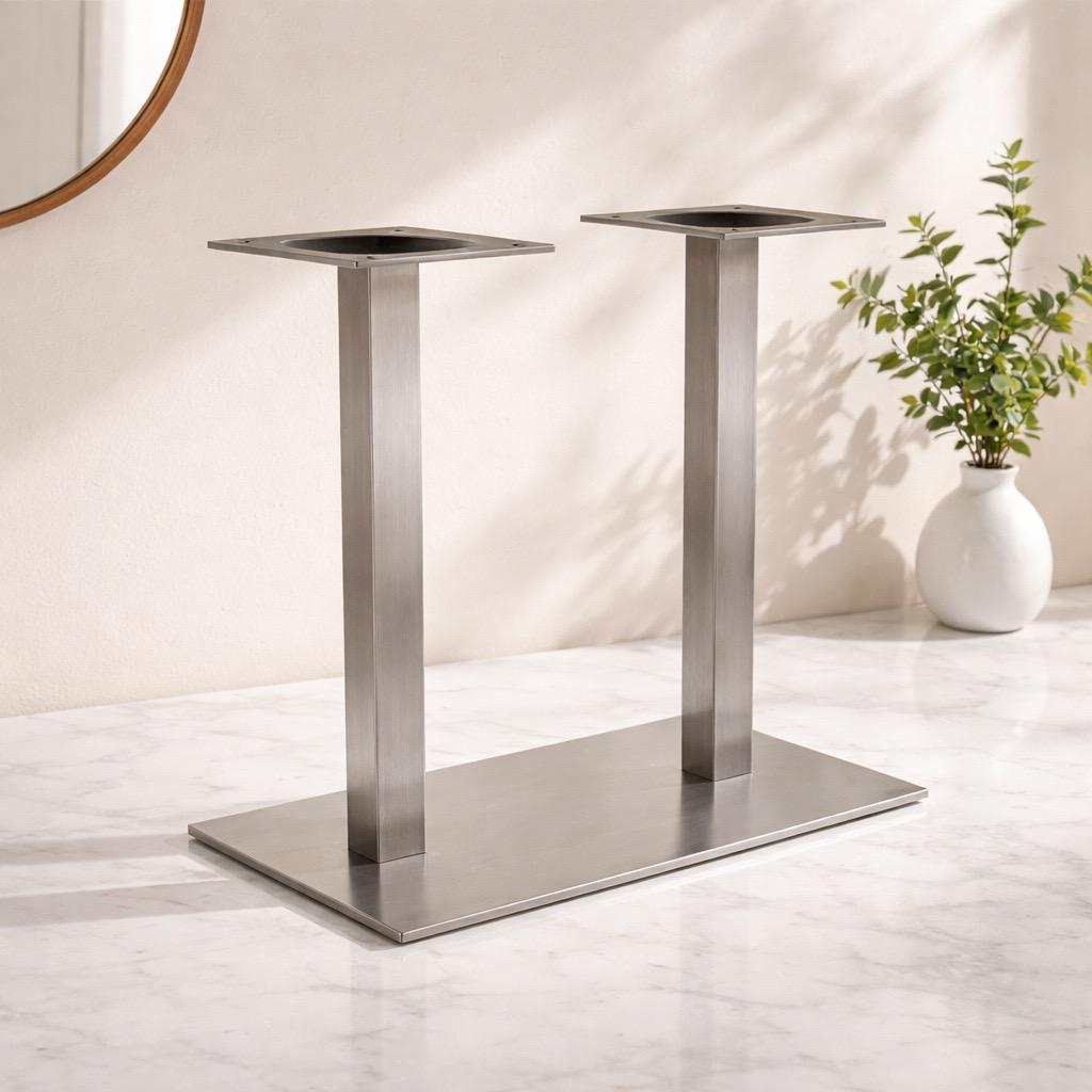 Stolová  podnož 740mm - Hranatý NEREZ DUO