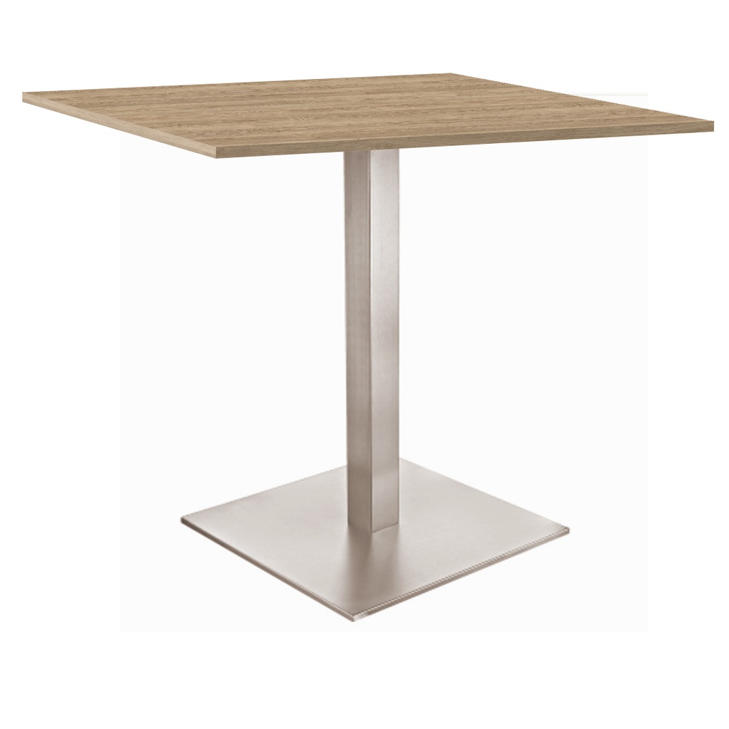 Kaviarenský Stôl /670x670x36/ - H3326 ST28 Dub Gladstone šedo béžový - Stolová podnož 740mm Hranatá NEREZ 