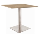 Kaviarenský Stôl /670x670x36/ - H3326 ST28 Dub Gladstone šedo béžový - Stolová podnož 740mm Hranatá NEREZ 