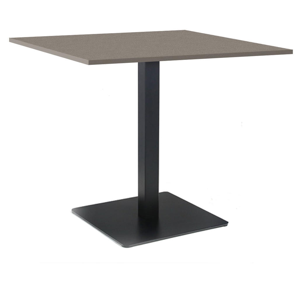 Kaviarenský Stôl /670x670/ - F501 ST2 Hliník Kartáčovaný - Stolová podnož 740mm Hranatá ČIERNÁ (kópia)