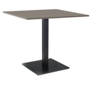 Kaviarenský Stôl /670x670/ - F501 ST2 Hliník Kartáčovaný - Stolová podnož 740mm Hranatá ČIERNÁ (kópia)