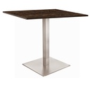 Kaviarenský Stôl /670x670x36/ - Krono Swiss -  7648 PR  Arusha Wenge - Stolová podnož 740mm Hranatá NEREZ 