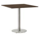 Kaviarenský Stôl /670x670x36/ - H3732 ST10 Hickory Hnedý - Stolová podnož 740mm Okrúhla Nerez