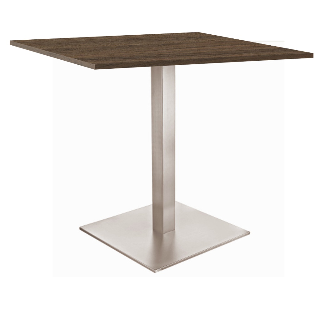 Kaviarenský Stôl /670x670x36/ - H3711 ST9 Orech Carini tabakový - Stolová podnož 740mm Hranatá NEREZ 