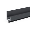  Úchytkový Profil Zafrézovací - UM-930 - s koncovkou - ČIERNÝ - 3m