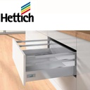 HETTICH -  ATIRA sada V=176mm s dvomi relingami dlžka - 470mm - STRIEBRO