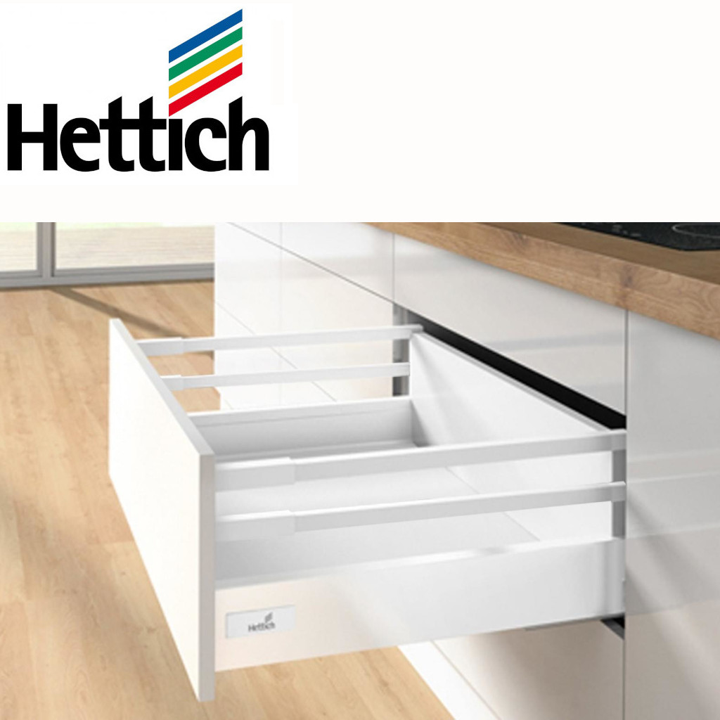 HETTICH - ATIRA sada V=176mm s dvomi relingami dlžka - 470mm - BIELÝ