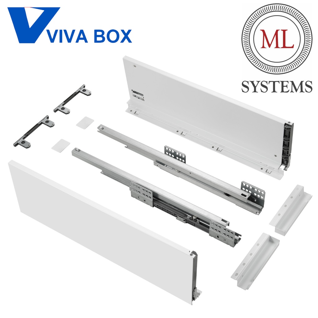 ML SYSTEM - PUSH to OPEN - VIVABOX na 18mm DTD /H199mm/ Biela - 3D - 1set