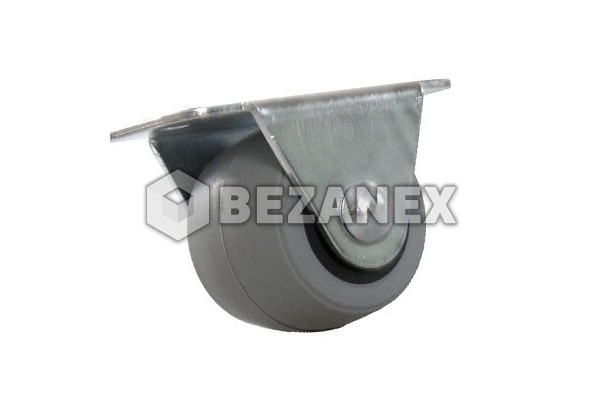 Koliesko rovné - malé pogumované šedé,  /fi 30mm/ , ks    