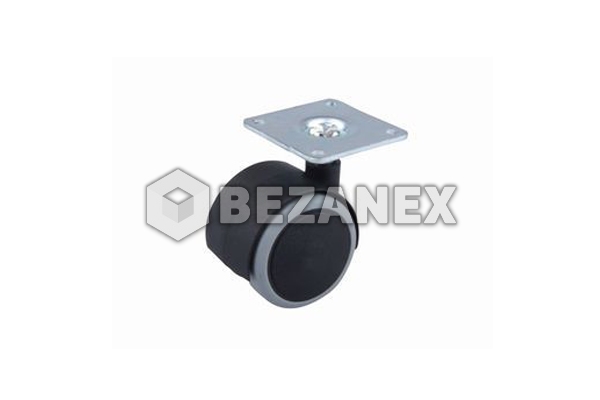 Koliesko otočné plast + guma - čierné /Fi 40mm/,  ks      