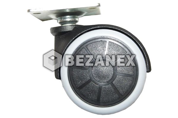 Koliesko otočné plast + guma - čierne /Fi 50mm/,  ks      