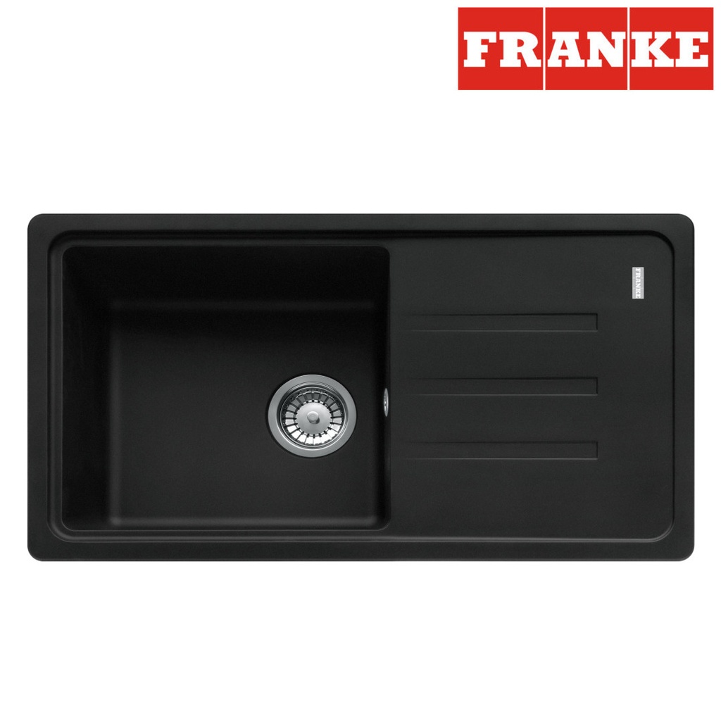 FRANKE - DREZ - BSG 611-78/39 matná čierná 780x435 , sada ventilu+sifon 