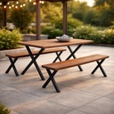 Terasový stôl set aj z lavicami /1500x900/ - H1151 Arizona hnedý - Nohy - SIDNEY 