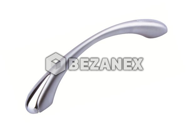 Oceľ Ovál so širokým koncom - matný chróm - 96mm
