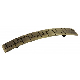Rustikálna úchytka Kockovaný vzor - patina na mosadzi - 128mm