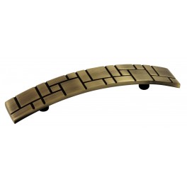 Rustikálna úchytka Kockovaný vzor - patina na mosadzi - 96mm