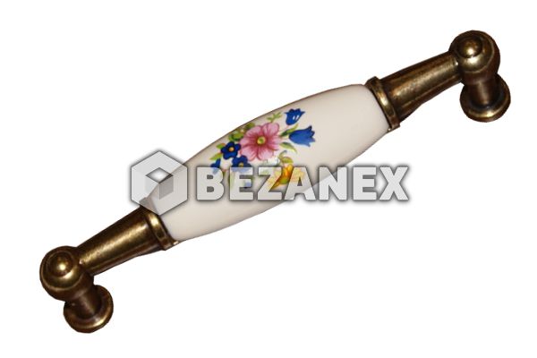 Keramika porcelán - farebný kvet - 96mm