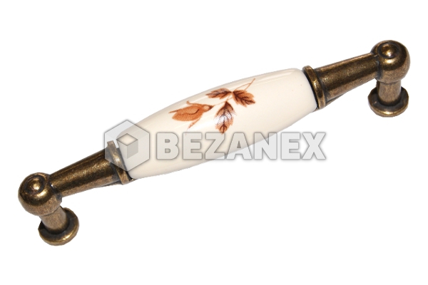 Keramika porcelán - hnedý kvet - 96mm