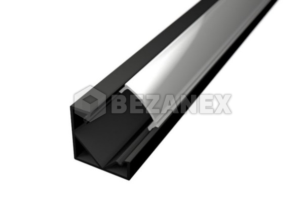 LED PROFIL  - Rohová s mliečnou krytkou