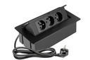 Elektrická vyklopná trojzásuvka -  Hranatá  3x230V+kábel 1,5m