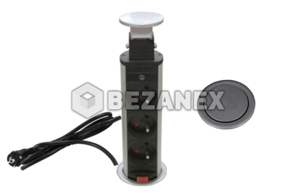 Elektrická vyťahovacia úzka trojzásuvka /3x230V pusch/          