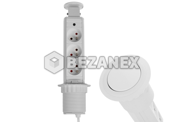 Elektrická vyťahovacia úzka trojzás /3x230V pusch/ - biela    
