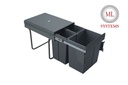 Smetný kôš ML do 400´ s tlmením s uchytením - 2x10L+20L