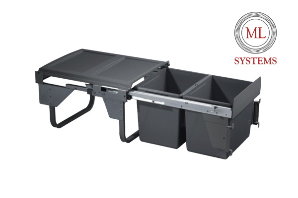 Smetný kôš ML do 450´ s tlmením s uchytením - nízky 2x15L