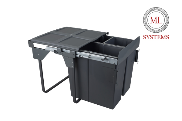 Smetný kôš ML do 600´ s tlmením s uchytením - 2x17L+34L