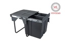 Smetný kôš ML do 600´ s tlmením s uchytením - 2x17L+34L