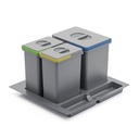 Smetný kôš Do zásuvky 60´ -  1x15L+2x7L