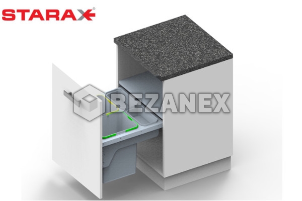 Smetný kôš STARAX do 550 s tlmením /2x16L+2x1L/