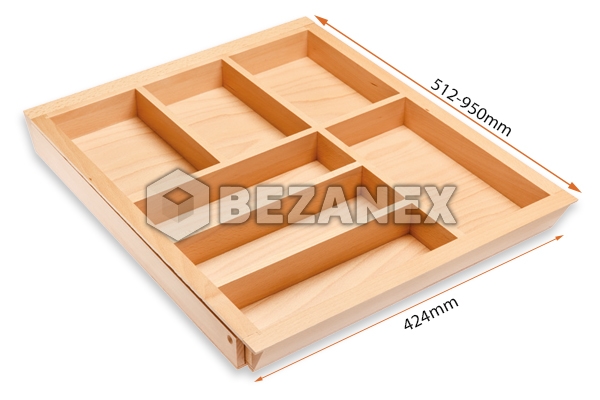 Príborník drevený do 600/1000mm skrinky /buk/,  H=424