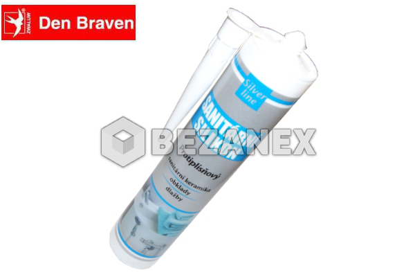 Den Braven - Sanit. silikon 310ml biely, Silver line