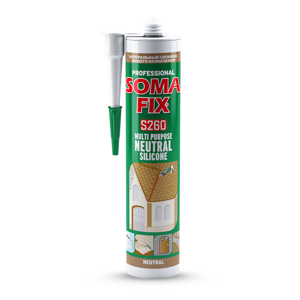 SOMAFIX - Neutrálny silikón bezfarebný, 280 ml - S260     