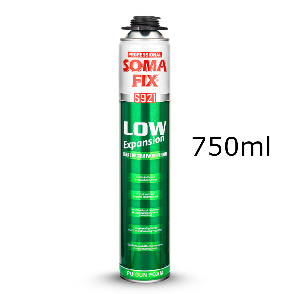 SOMAFIX - Nízkoexpanzná pištoľová PUR pena, 750 ml - S921 