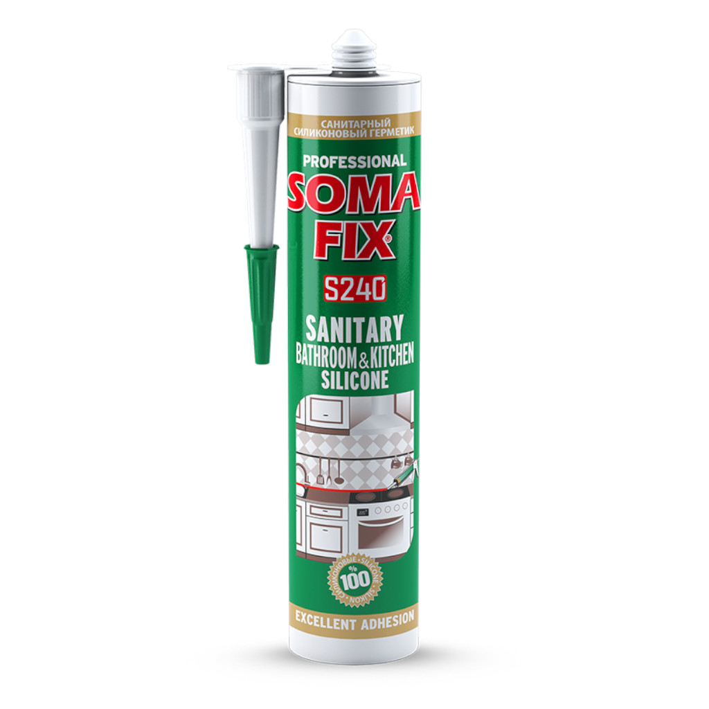 SOMAFIX - Sanitárny silikón bezfarebný, 280 ml - S240     